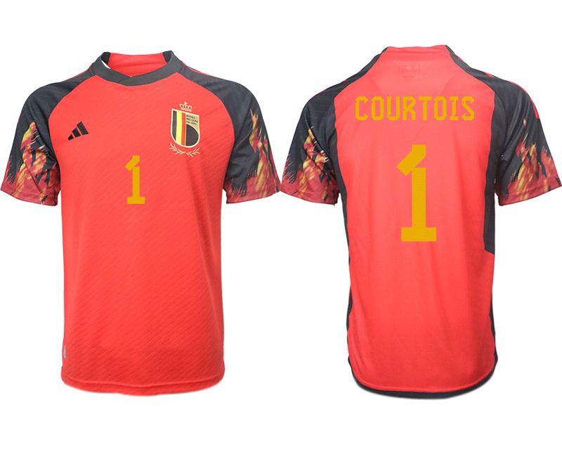 Men 2022 World Cup National Team Belgium home aaa version red #1 Soccer Jerseys